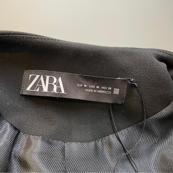ZARA Tailored Black Coat Minimal Button Front Size M (Fits Small) - Picture 6 of 8